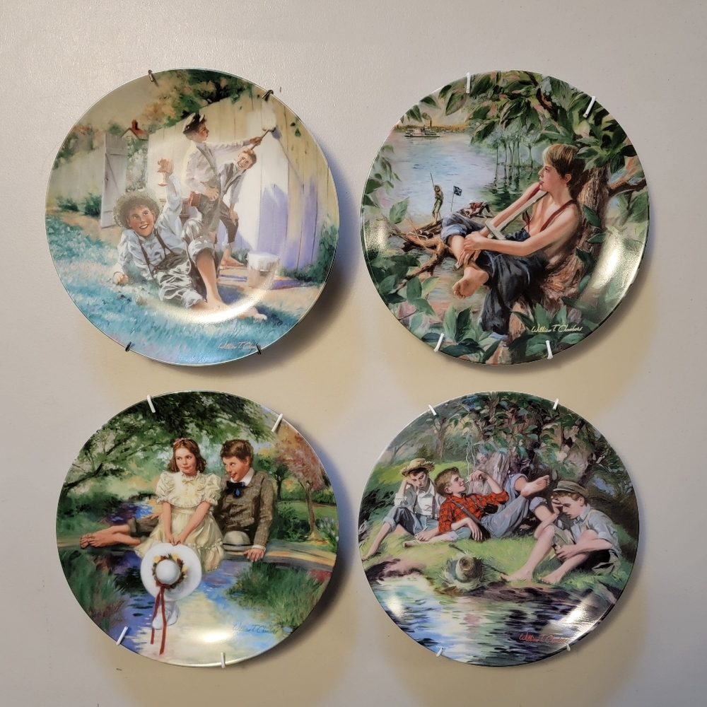 4 Plates Tom Sawyer Series